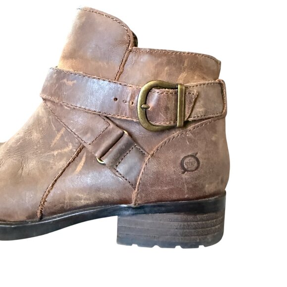 Born Trinculo distressed brown leather ankle boots women's size 6.5M - Picture 6 of 12
